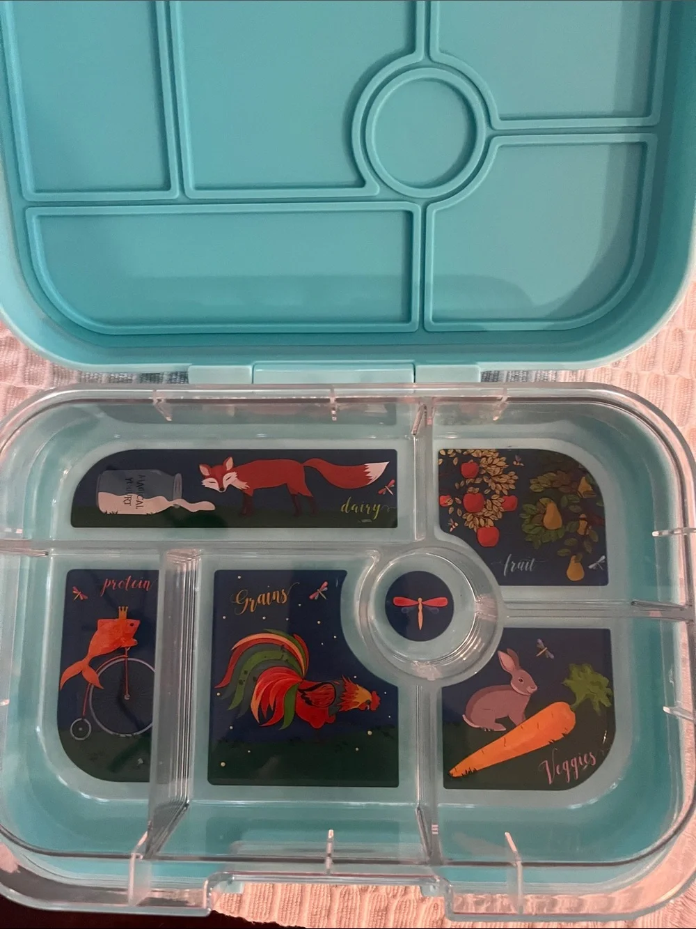 Aqua Blue Bento Lunch Box - Leakproof Kids Container